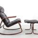 Scandinavian rocking chair Siesta by Ingmar Relling and its ottoman