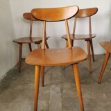 Set of 6 Hiller chairs, vintage bistro