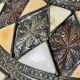 Vintage handcrafted lamp, pottery and silver-plated metal