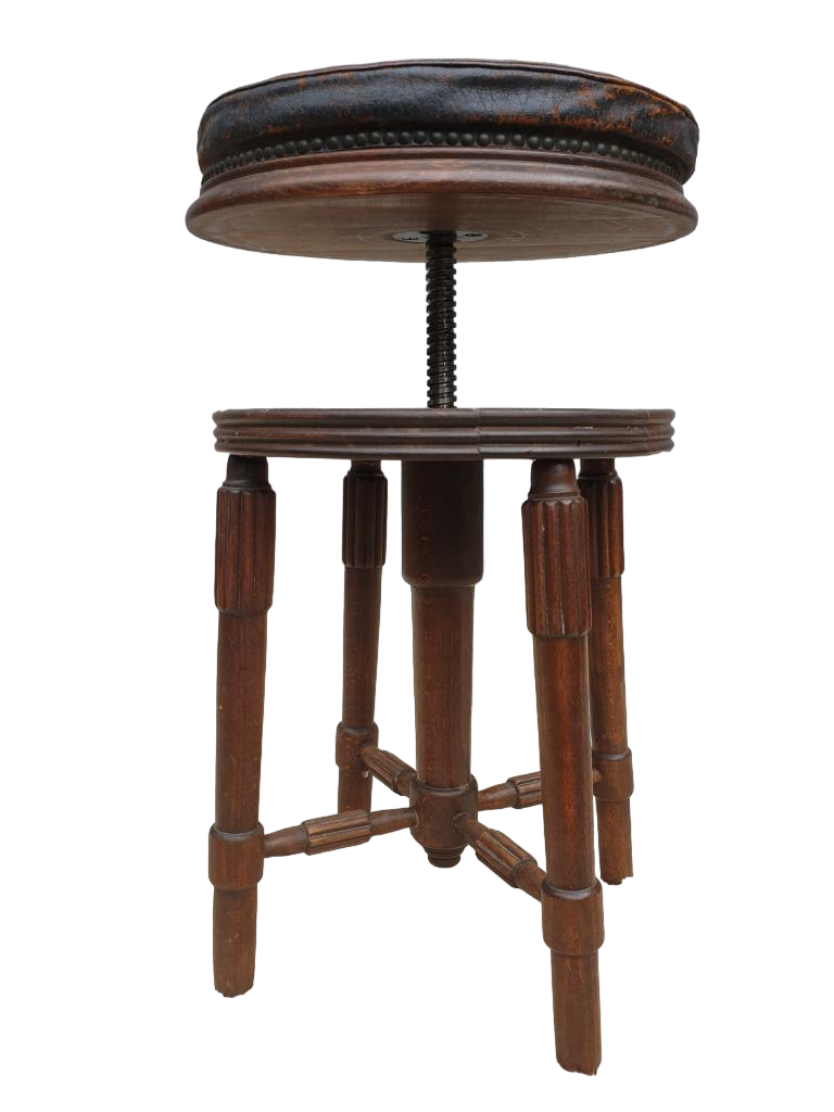 Pleyel piano stool from 1853 round leather seat