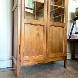 Cupboard, showcase 2 doors in dark wood