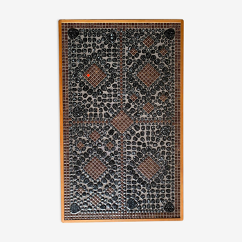 Scandinavian ceramic mosaic wall decor or table top | 1960s