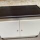 White and brown wooden chest of drawers from the 80s
