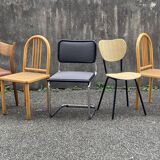 Set of 6 mismatched vintage chairs