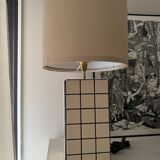 Beige and black mosaic tile lamp
