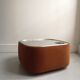 Vintage velvet and metal sofa end, design 1970