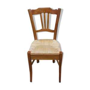 Chaise paillée en acacia