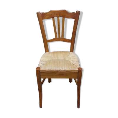 Chaise paillée en acacia