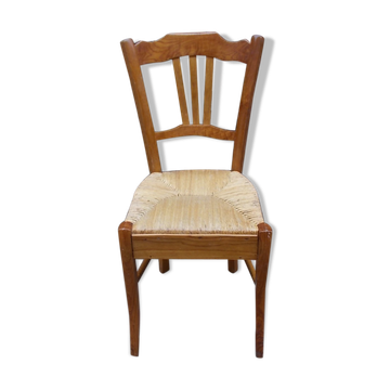 Rush seat chair in acacia