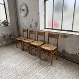 Set of 4 straw chairs circa Dordogne