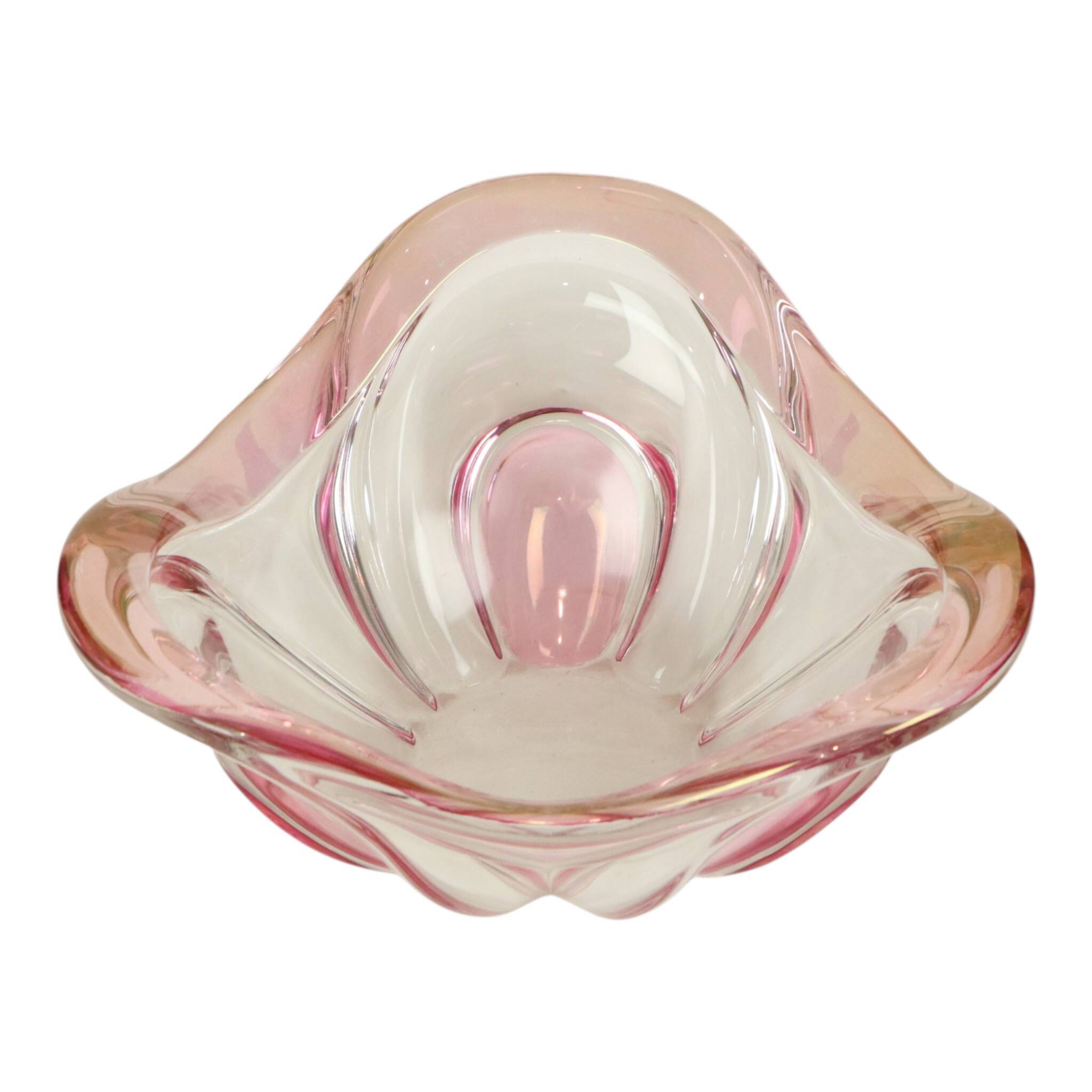 Vintage Murano Pink Glass Fruit Bowl – 1960s