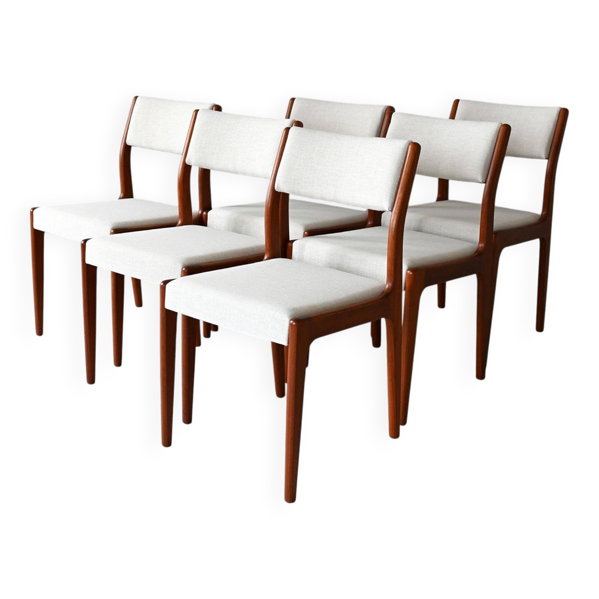 Set of 6 1960s Scandinavian teak dining chairs