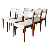 Set of 6 1960s Scandinavian teak dining chairs