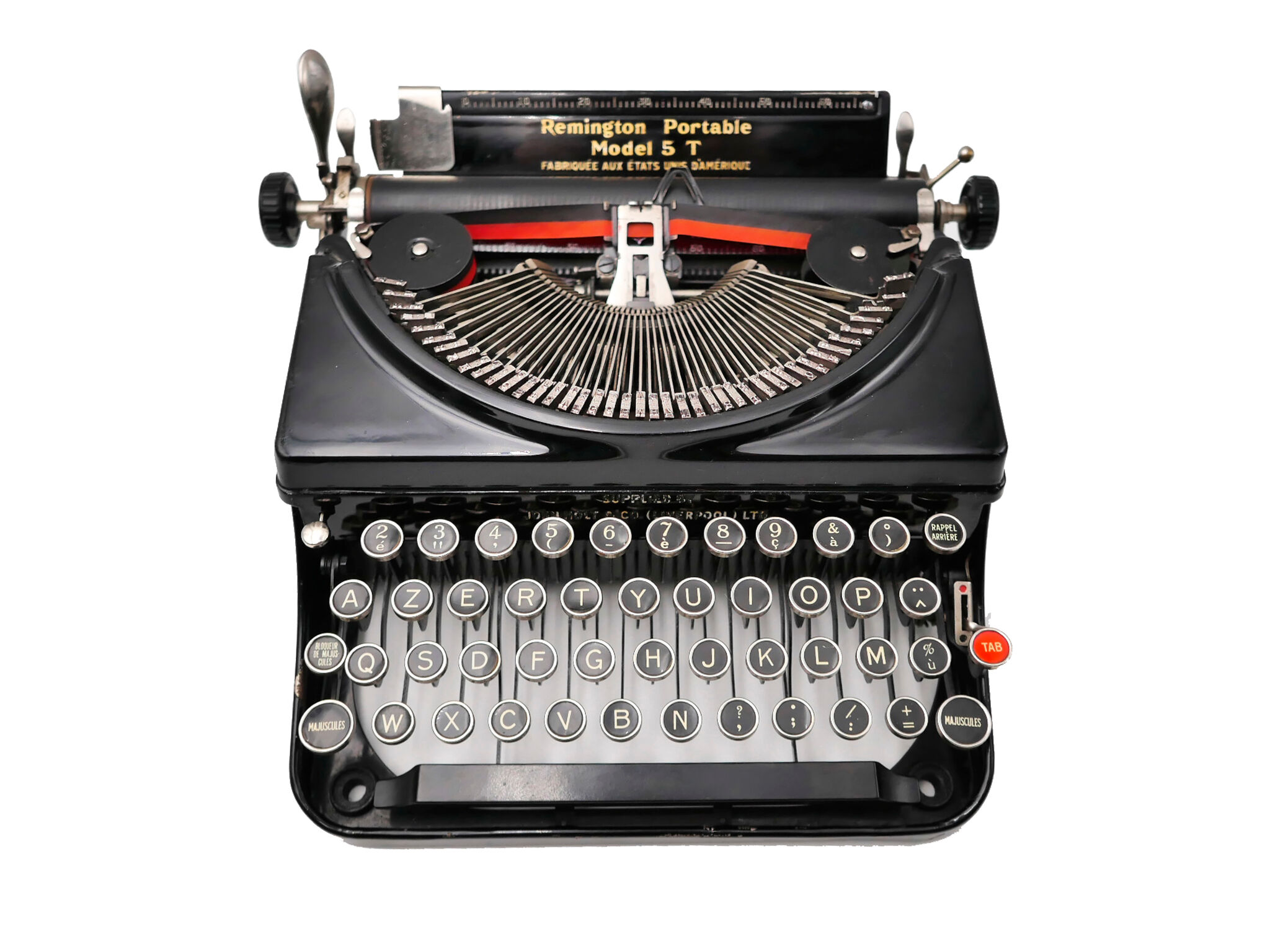 Typewriter Remington model 5T black usa revised ribbon new