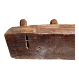 Brutalist wall coat rack 4 dark wood hooks