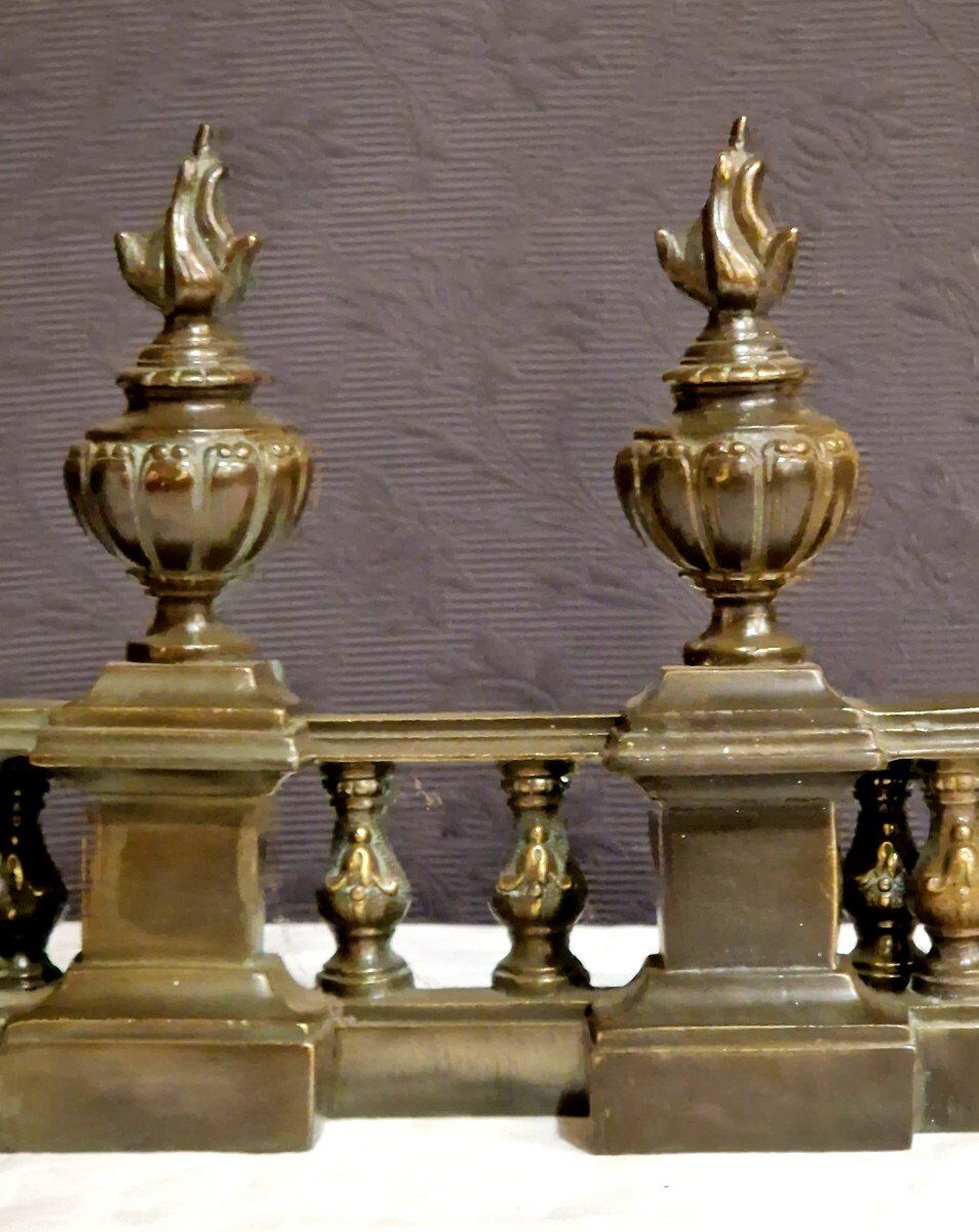 Barre de foyer/devant de cheminée en bronze XIXe