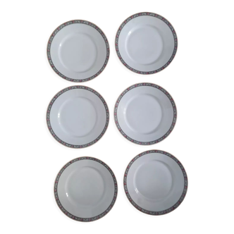 Assiette plate piédouche porcelaine Limoges J.B.T. Cie fleurs pas cher –  MAISON DE FAMILLE BROCANTE ART DE LA TABLE