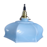 Hanging lamp in blue opaline