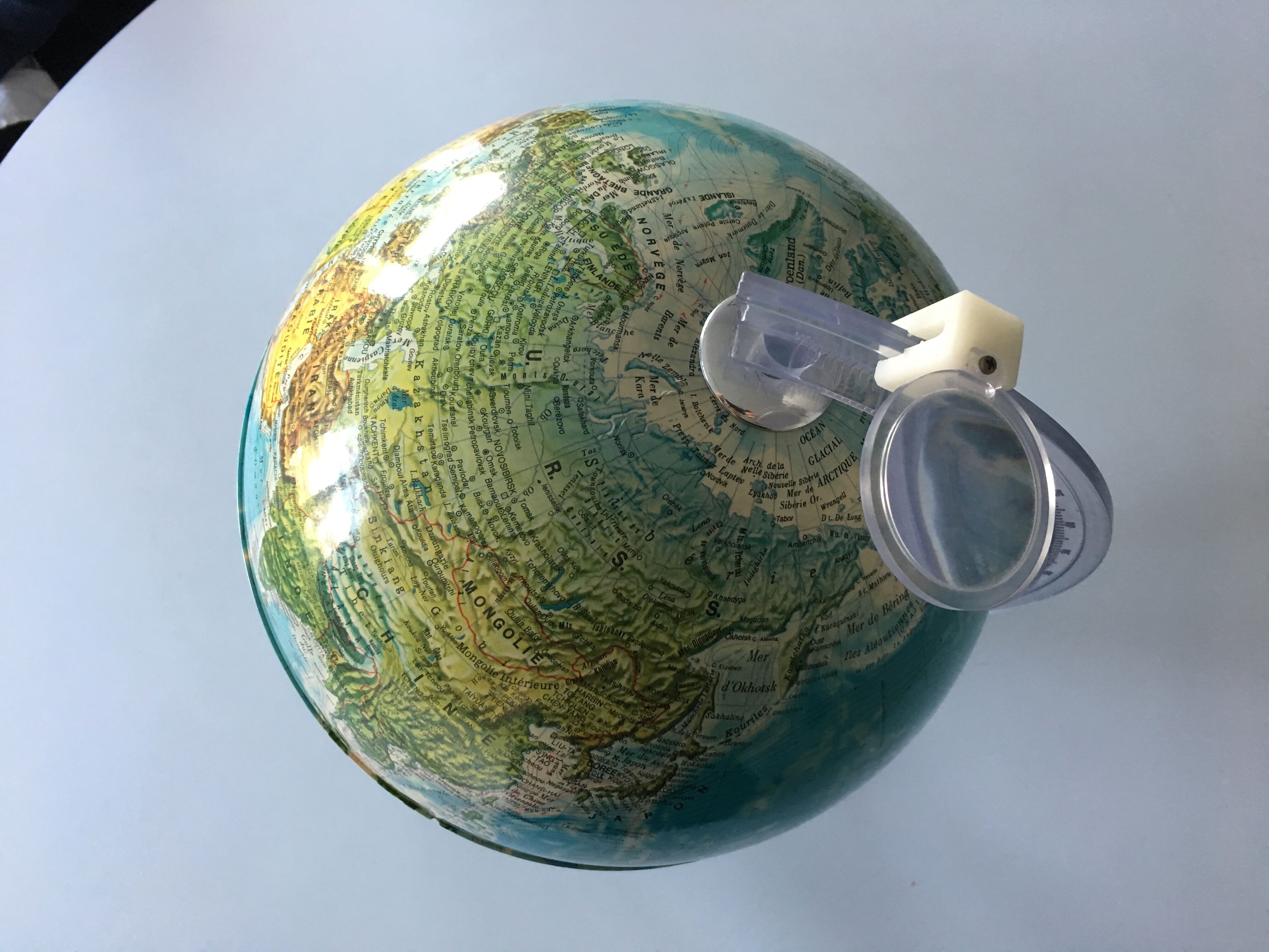 Mappemonde lumineuse années 70