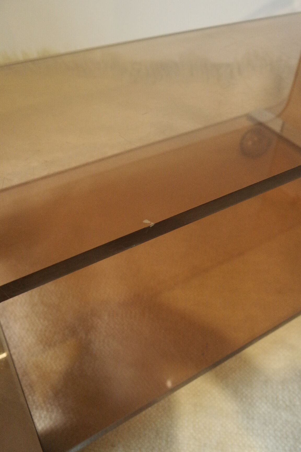 Vintage plexiglas coffee table by Michel Dumas