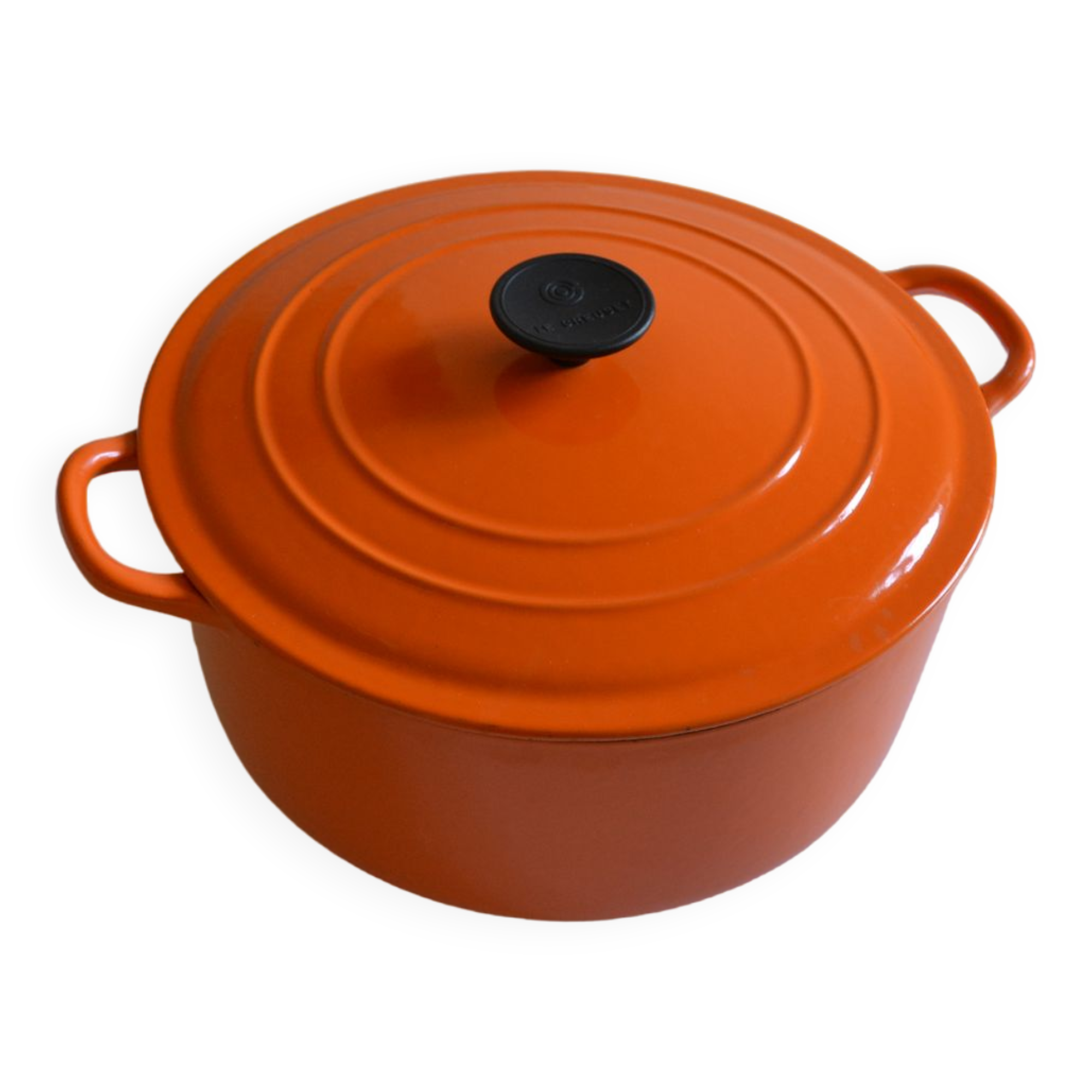 Cocotte fonte emaillee le creuset g 29 cm orange Selency