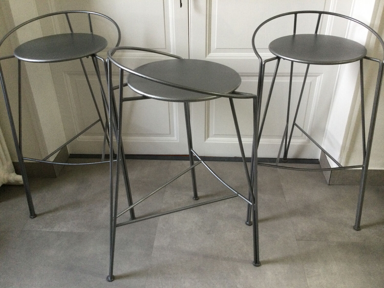 Stools model "lune d'argent" by Pascal Mourgue Fermob edition 1980