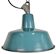 Industrial Petrol Enamel Factory Lamp with Cast Iron Top, 1960s