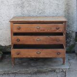 Chest of drawers in solid wood 19th