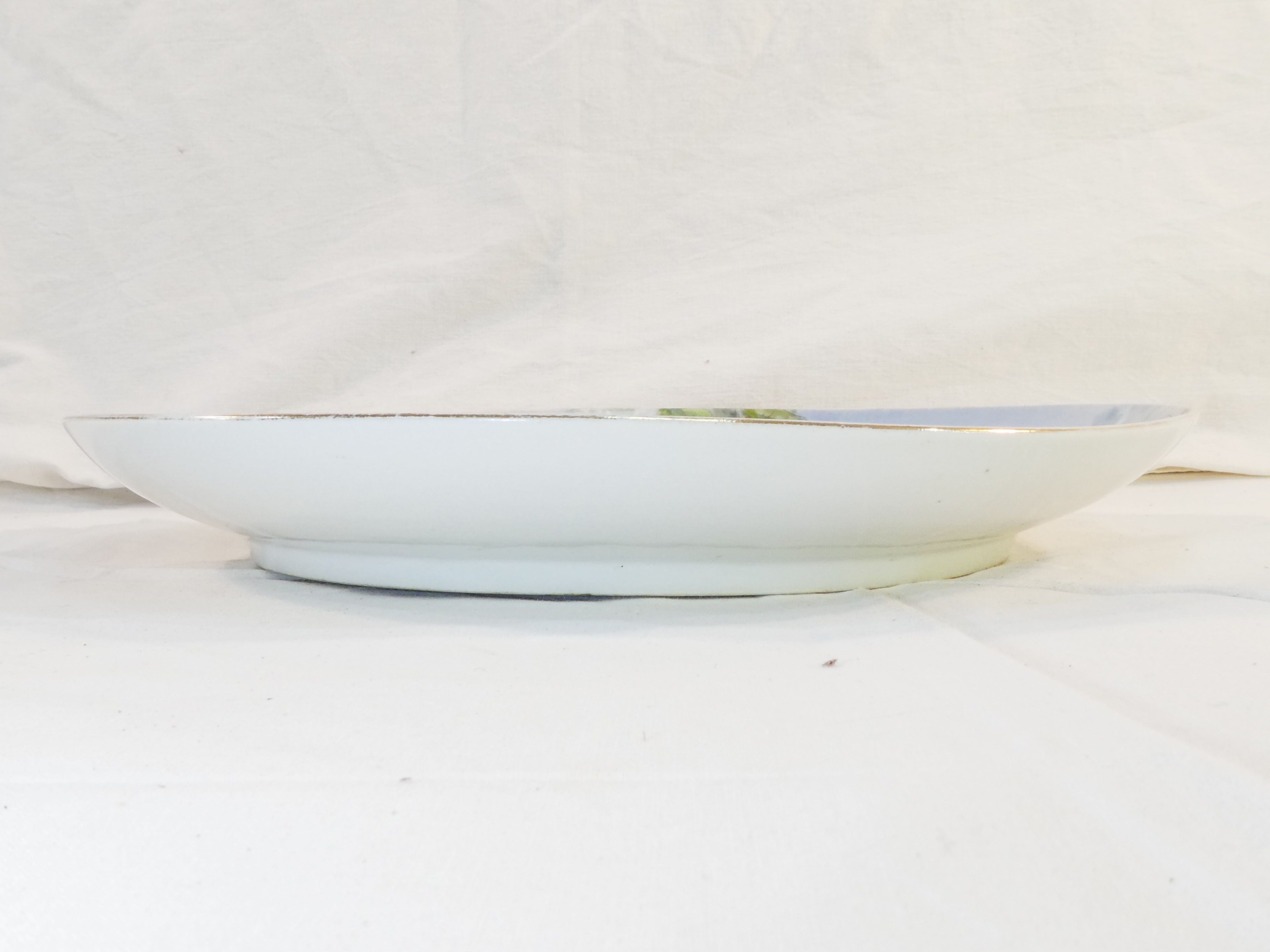 Porcelain dish from limoges or paris around 1900 decoration at martin pecheur