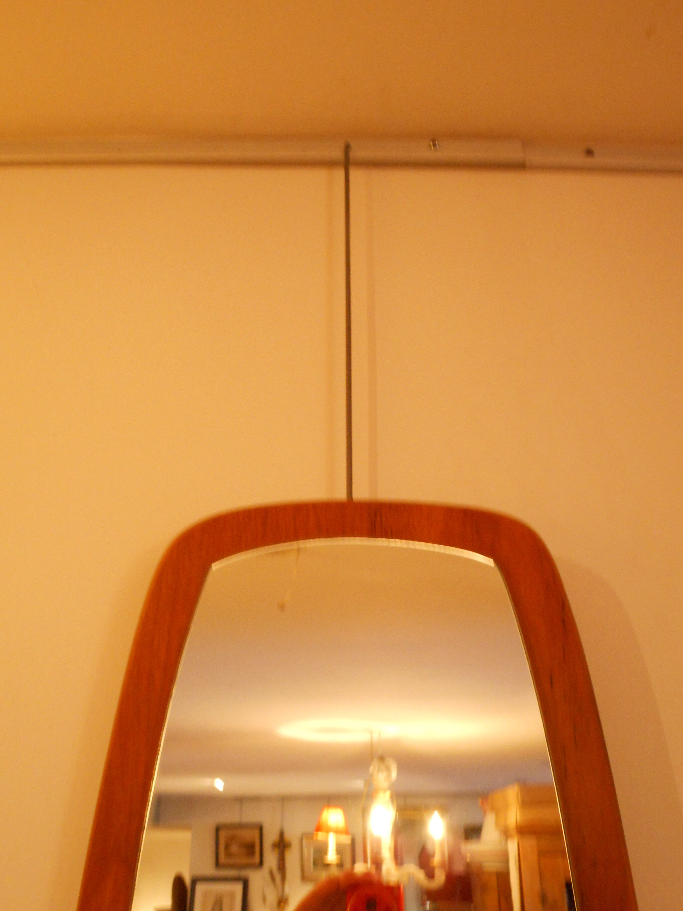 Mirror teak Scandinavian 30x76cm