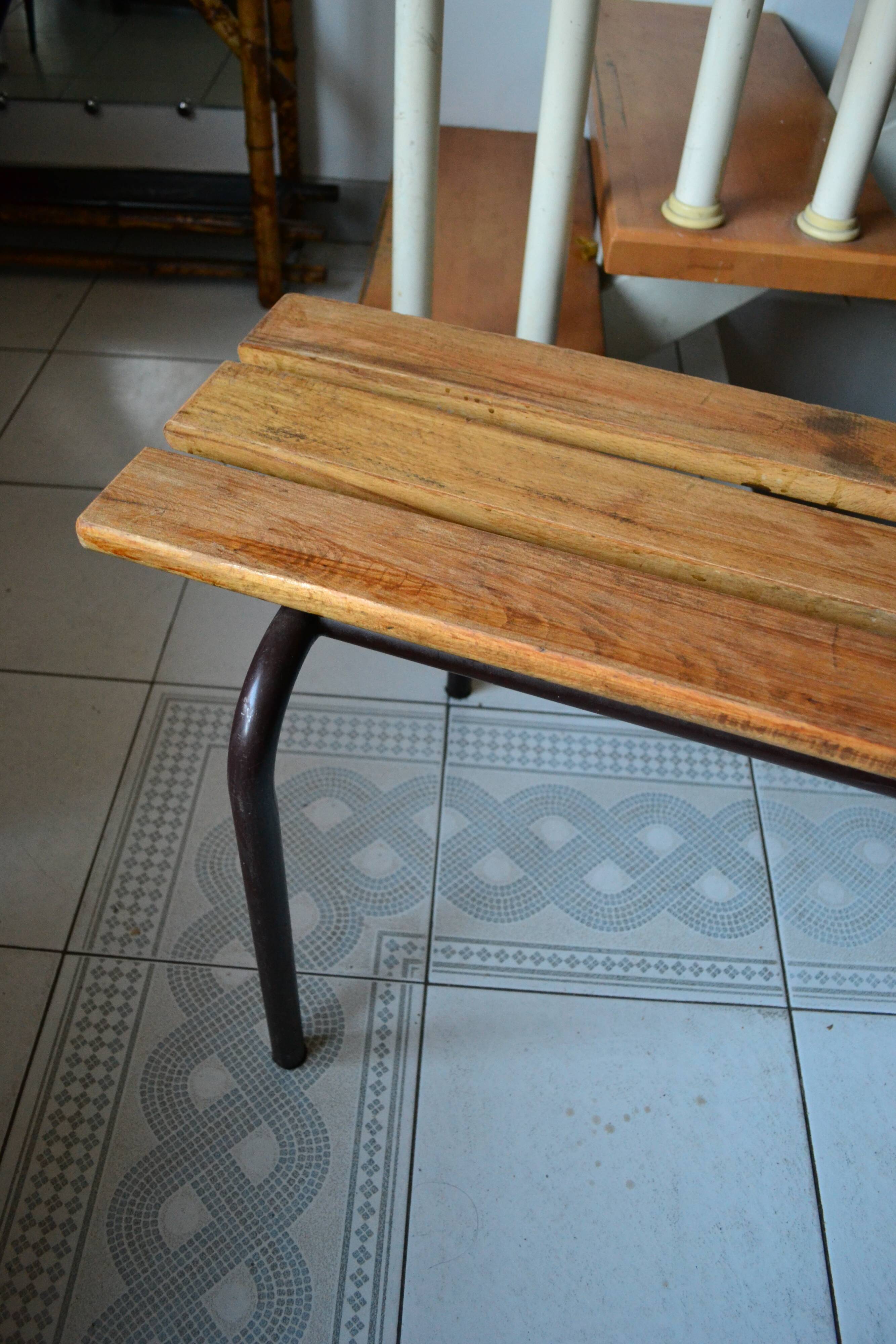 School wooden bench 70s