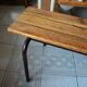 Banc d'école années 70 bois métal