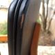 Set of 4 Scandinavian teak and black skai chairs