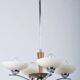 Art Deco Chandelier in Chromed Steel and Beech, Czech, 1920s