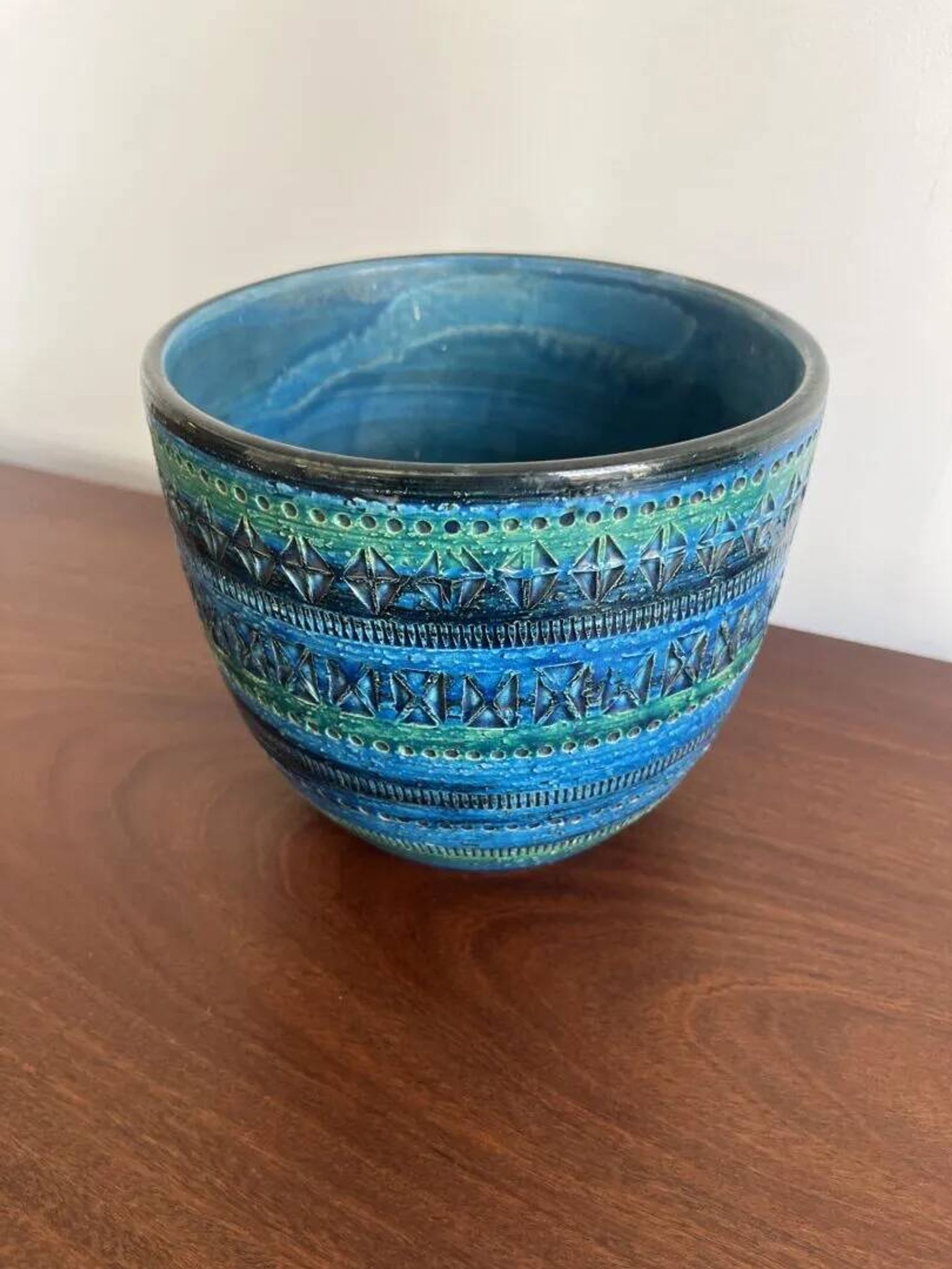 Vase à fleurs Bitossi – Bleu Rimini, Aldo Londi
