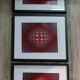 Tableau Vintage Art Optique - Victor Vasarely - Frame 40x40cm