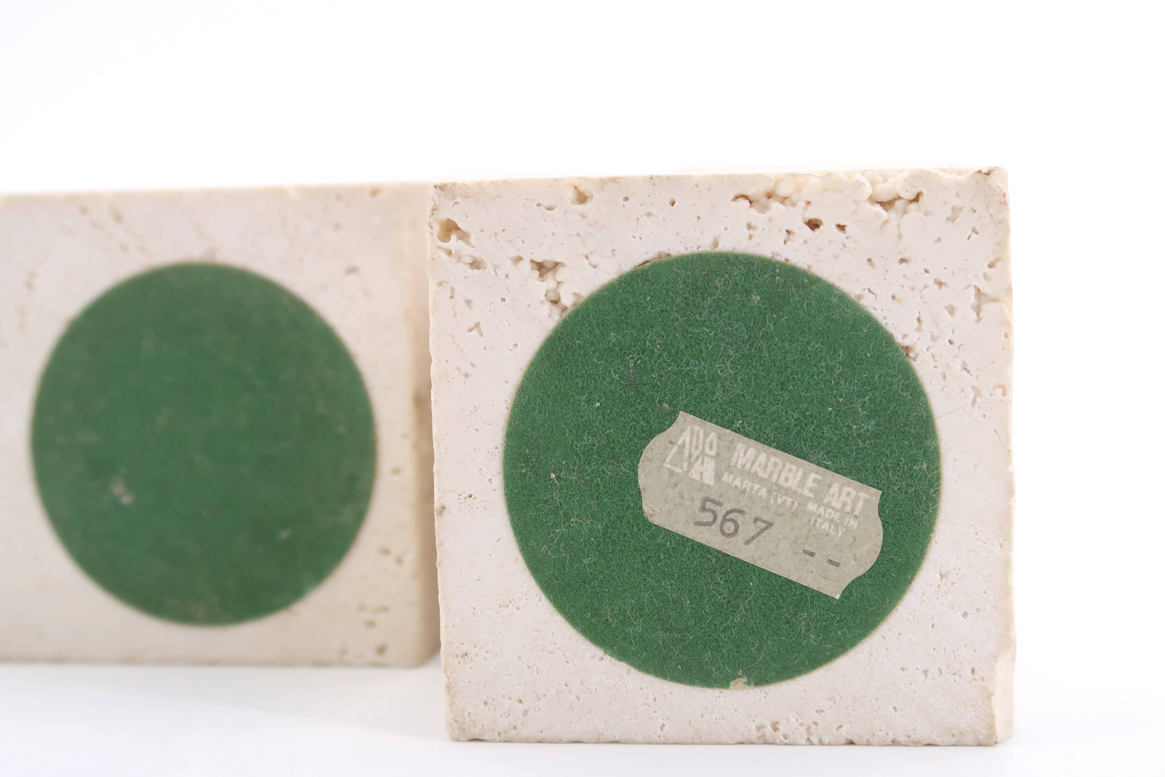 Set of 3 travertine column candle holders Marble Art Marta