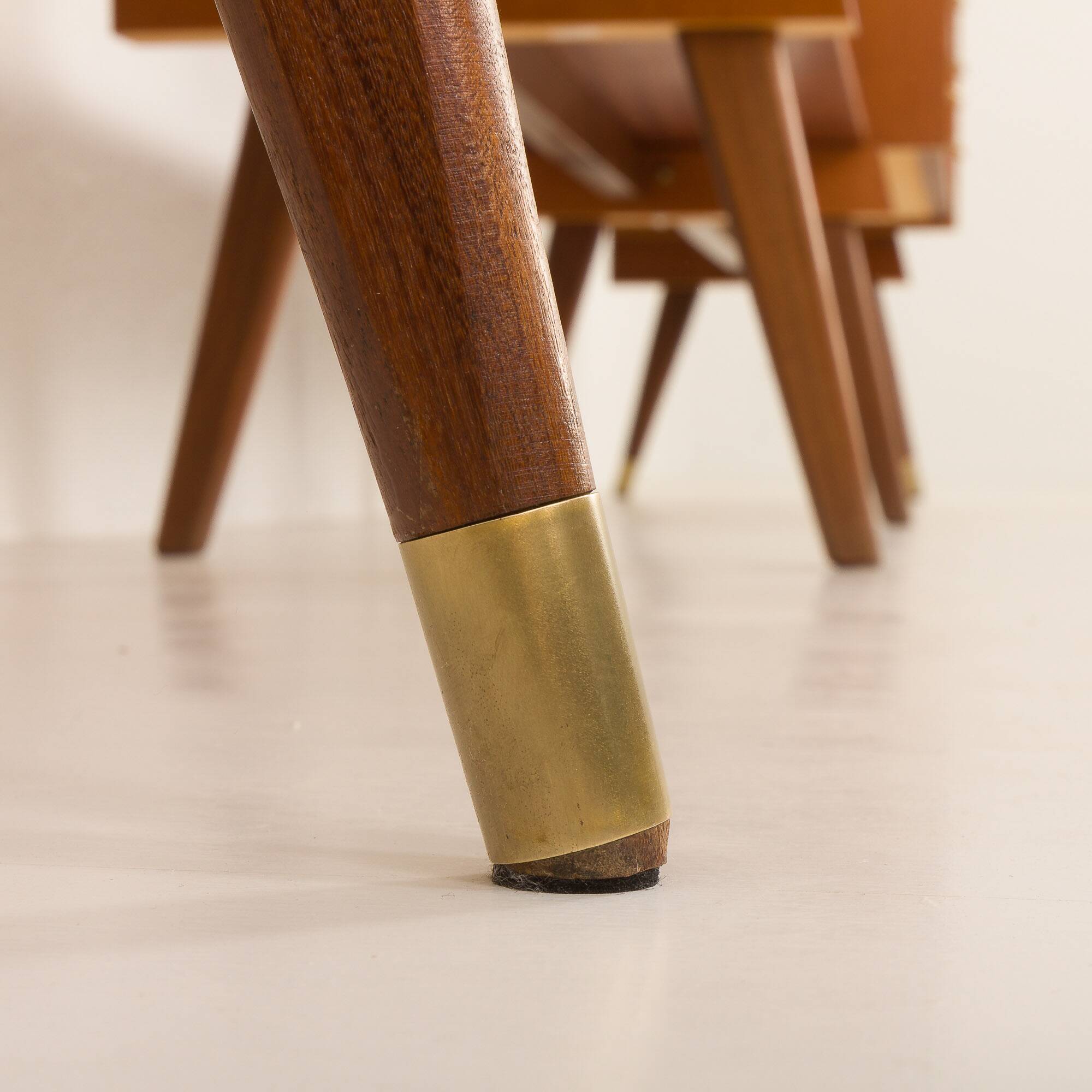 Scandinavian free-standing teak wall unit with 5 cabinets, Norway 1960s