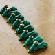 8 knife-wielding gazelles dabbling in green enamelled ceramic and vintage gold 1950