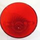 Vintage red glass vase with handles – Murano style – 1970s – Decorated