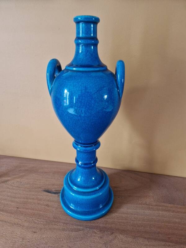 Pol Chambost (1906-1983) - Lamp base in blue crackled ceramic