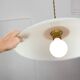 Mid-Century Italian Saucer Glass and Brass Pendant Lamp