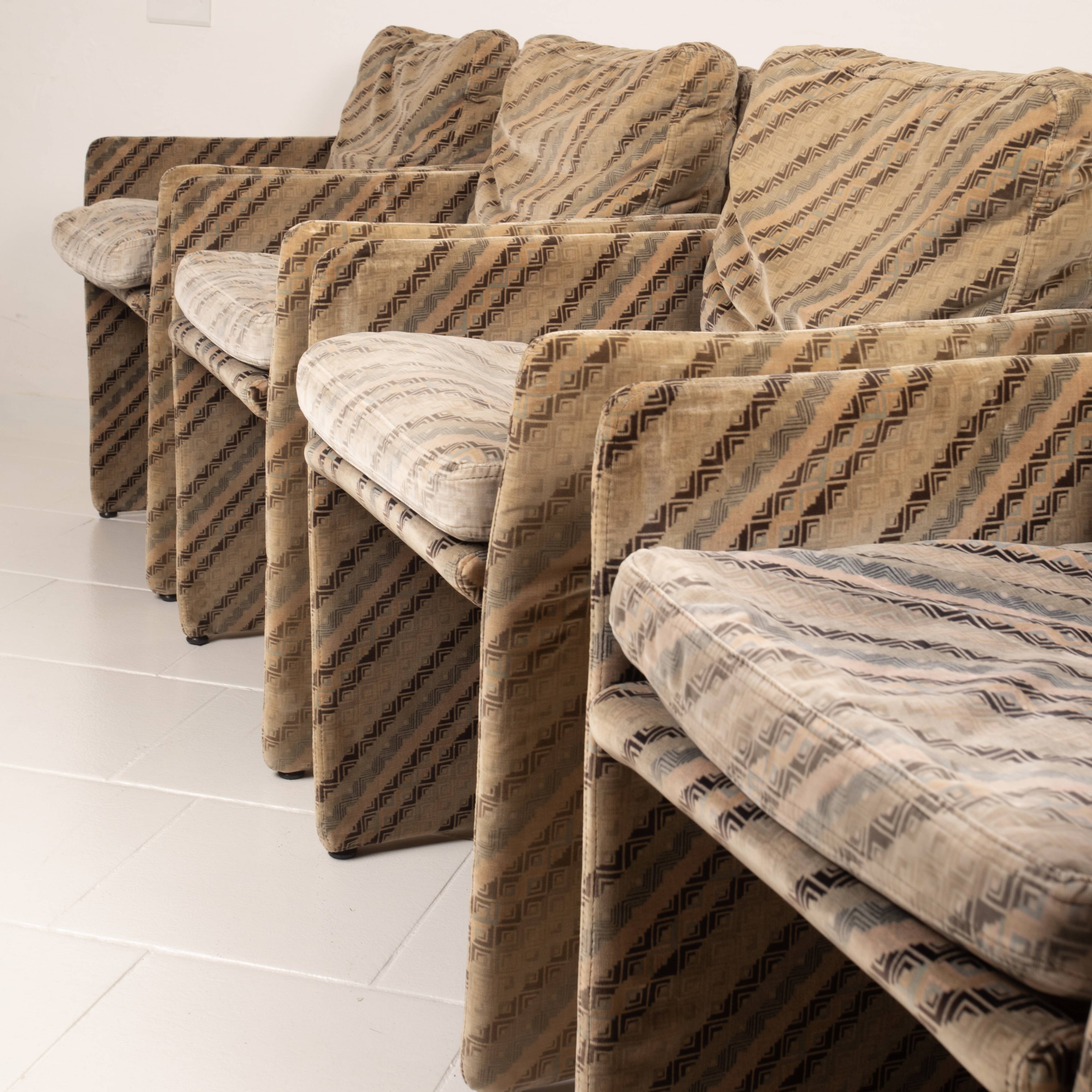 Ensemble de 4 fauteuils Salpol par Angelo Mazzola en collaboration avec Missoni