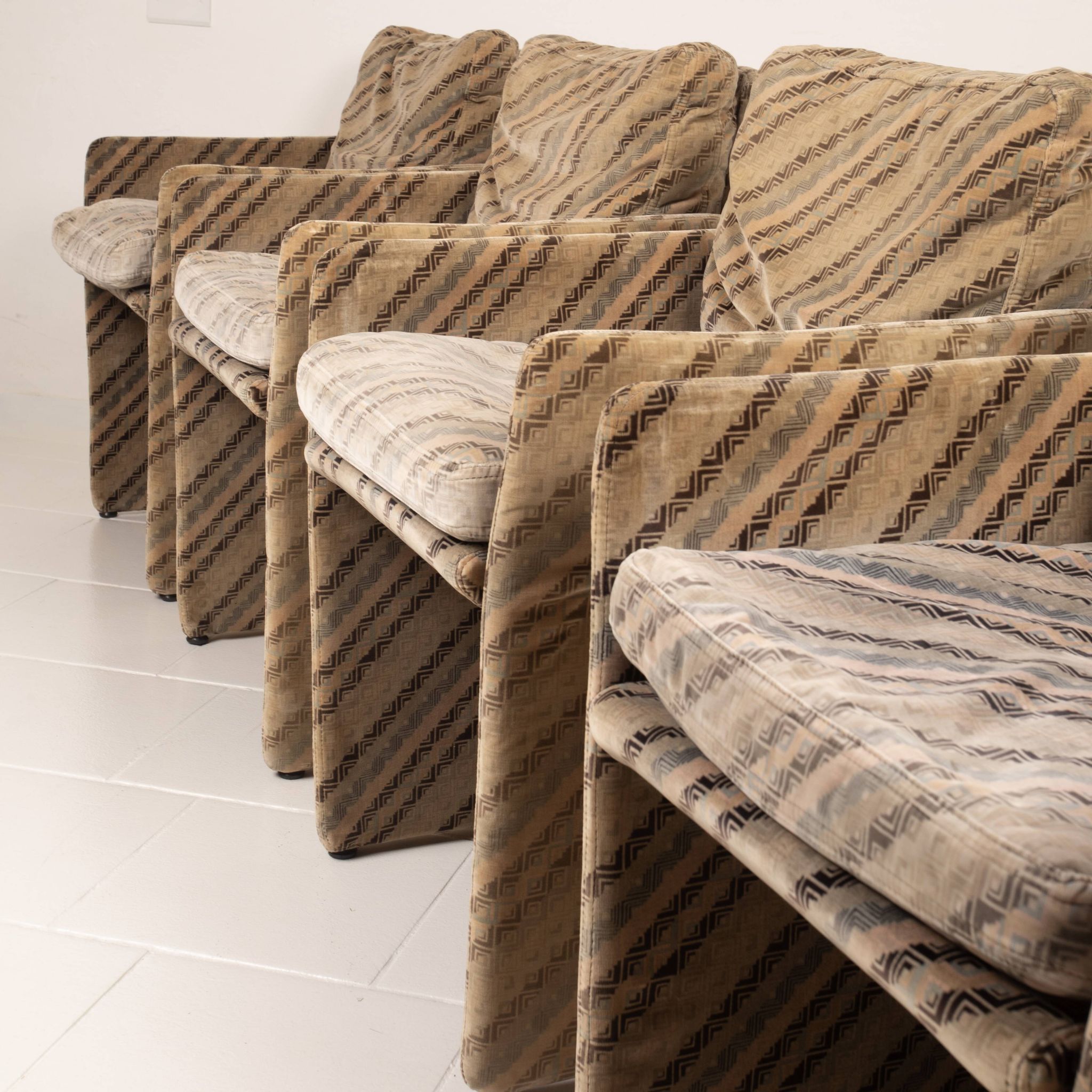 Set of 4 Salpol Armchairs by Angelo Mazzola in collaboration with Missoni