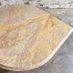 Vintage sandy coloured eye-shaped marble coffee table, France 1980s