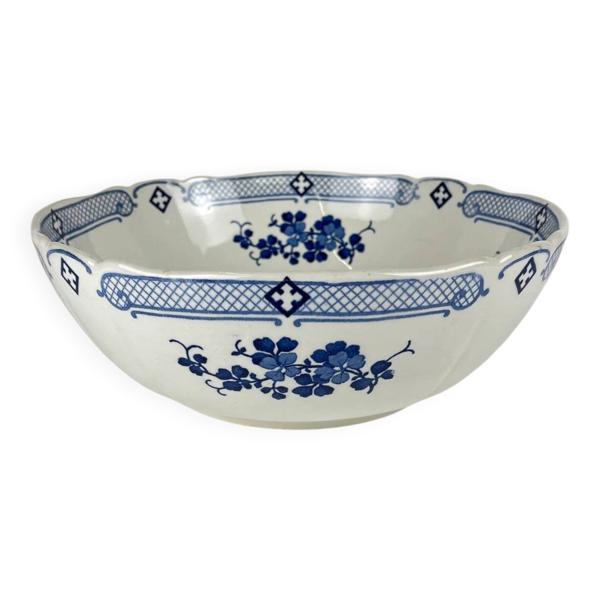 Saladier Terre de Fer KG Lunéville, modele ''Jane'', bleu, 1890-1915