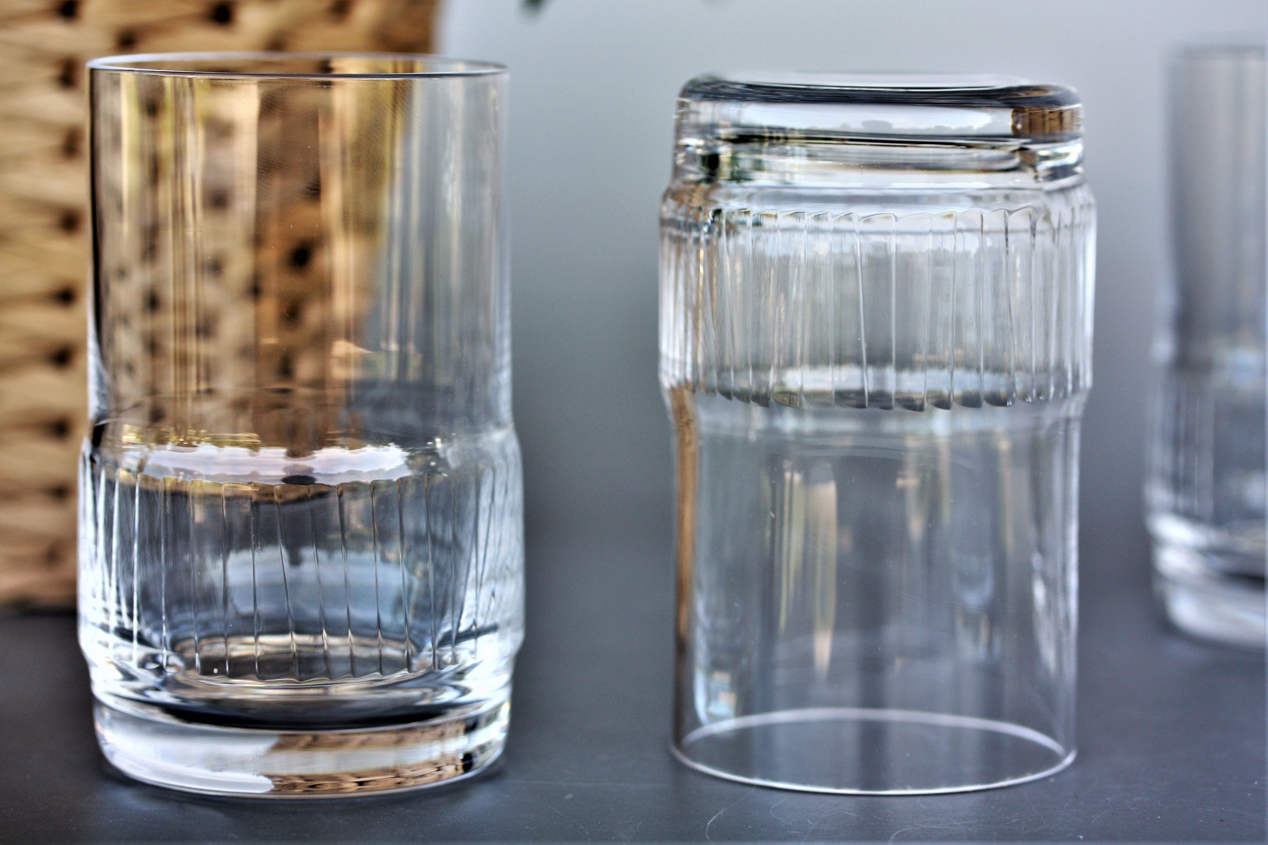 Set 4 crystal whisky glasses St Louis model Space, 1970s