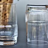 Set 4 crystal whisky glasses St Louis model Space, 1970s