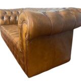 Chesterfield 3-seater sofa in brown leather