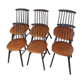 Ilmari Tapiovaara 6-chair Fanett set